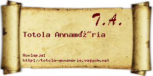Totola Annamária névjegykártya